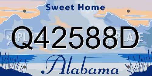 Q42588D Alabama License Plate