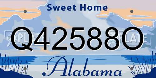 Q42588O Alabama License Plate