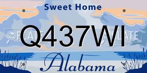 Q437WI Alabama License Plate
