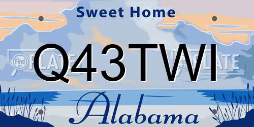 Q43TWI Alabama License Plate