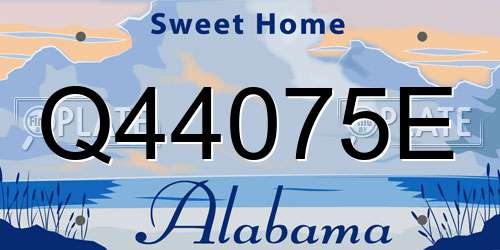 Q44075E Alabama License Plate