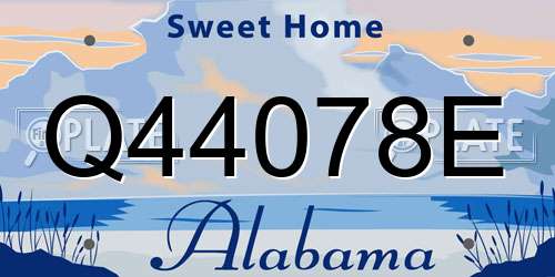Q44078E Alabama License Plate