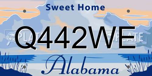 Q442WE Alabama License Plate