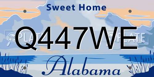 Q447WE Alabama License Plate