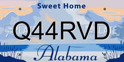Q44RVD Alabama License Plate