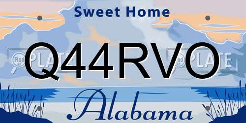 Q44RVO Alabama License Plate