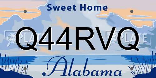 Q44RVQ Alabama License Plate