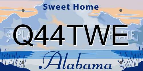 Q44TWE Alabama License Plate