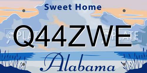 Q44ZWE Alabama License Plate