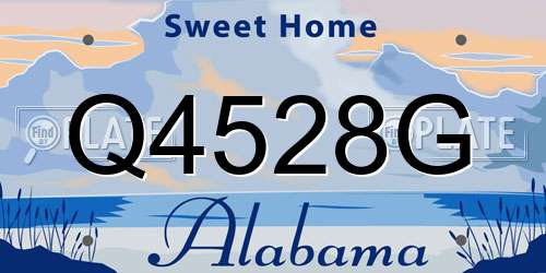 Q4528G Alabama License Plate