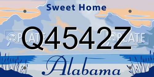 Q4542Z Alabama License Plate