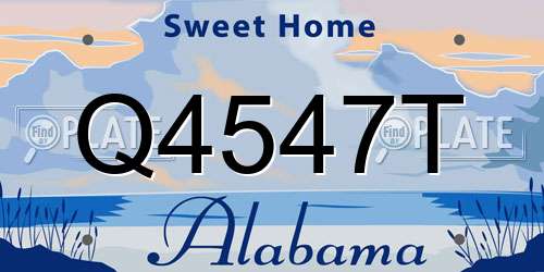 Q4547T Alabama License Plate