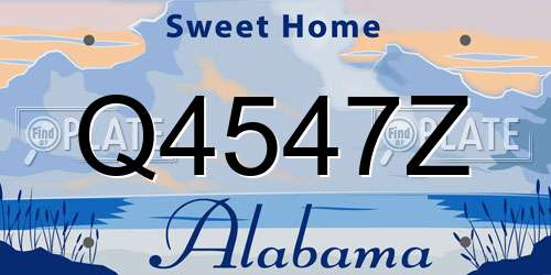 Q4547Z Alabama License Plate