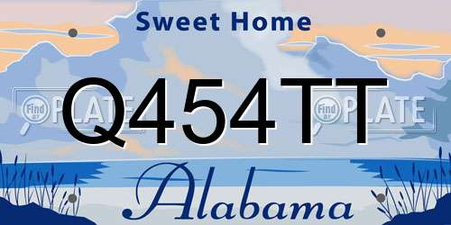 Q454TT Alabama License Plate