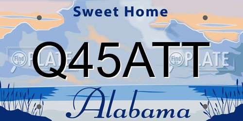 Q45ATT Alabama License Plate