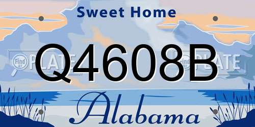 Q4608B Alabama License Plate