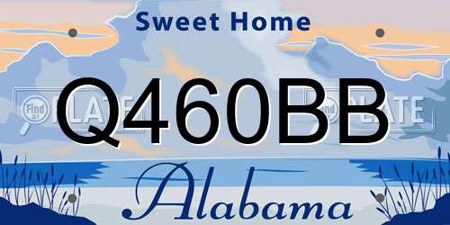 Q460BB Alabama License Plate