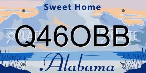 Q46OBB Alabama License Plate