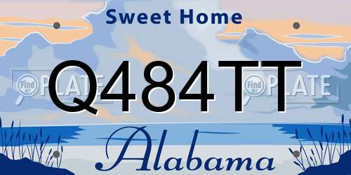Q484TT Alabama License Plate
