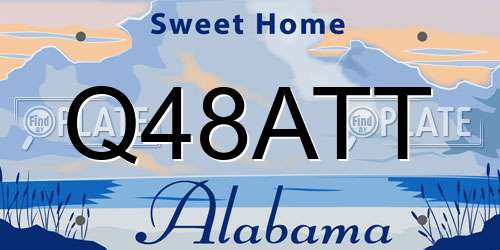 Q48ATT Alabama License Plate