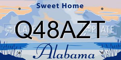 Q48AZT Alabama License Plate