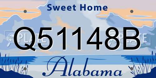 Q51148B Alabama License Plate