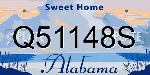 Q51148S Alabama License Plate