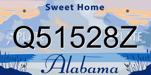 Q51528Z Alabama License Plate