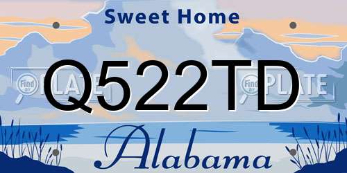 Q522TD Alabama License Plate