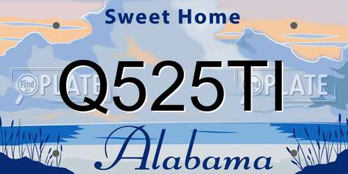 Q525TI Alabama License Plate