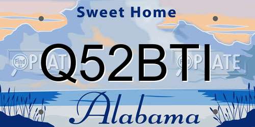 Q52BTI Alabama License Plate