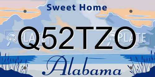 Q52TZO Alabama License Plate