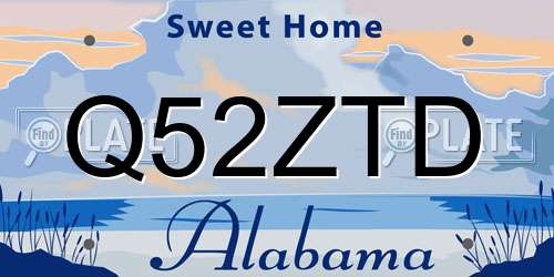 Q52ZTD Alabama License Plate