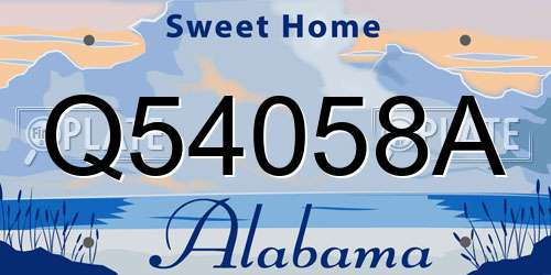 Q54058A Alabama License Plate