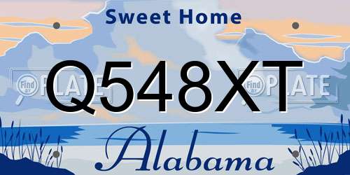 Q548XT Alabama License Plate