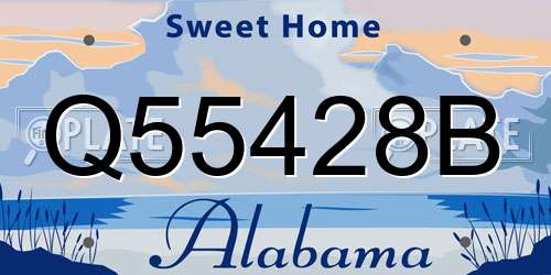 Q55428B Alabama License Plate