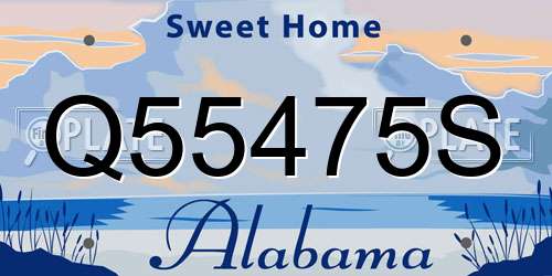 Q55475S Alabama License Plate