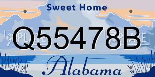 Q55478B Alabama License Plate