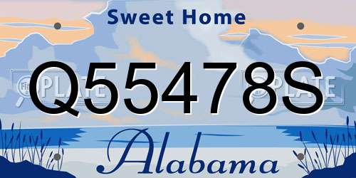 Q55478S Alabama License Plate