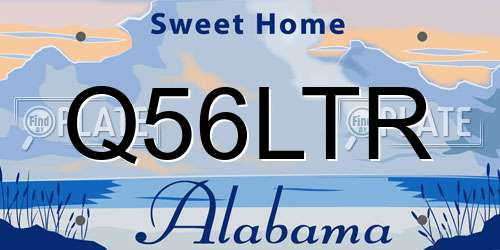 Q56LTR Alabama License Plate