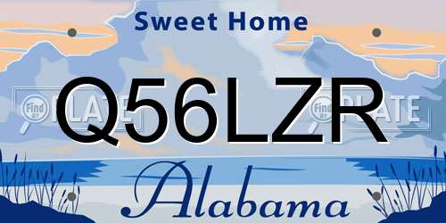 Q56LZR Alabama License Plate