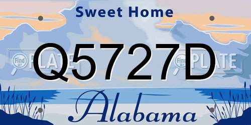 Q5727D Alabama License Plate