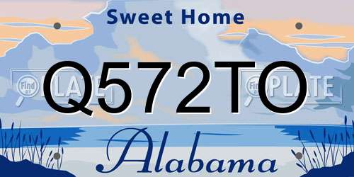 Q572TO Alabama License Plate