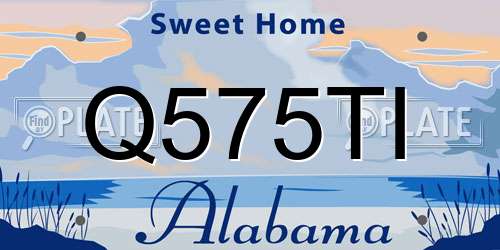 Q575TI Alabama License Plate