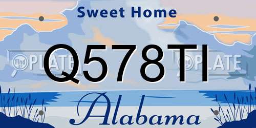Q578TI Alabama License Plate