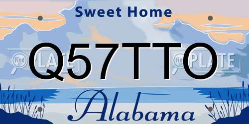 Q57TTO Alabama License Plate
