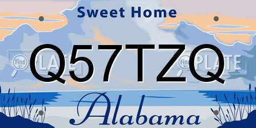 Q57TZQ Alabama License Plate