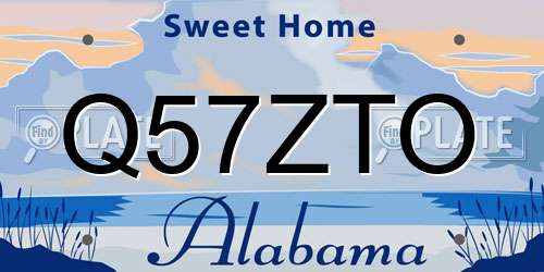 Q57ZTO Alabama License Plate