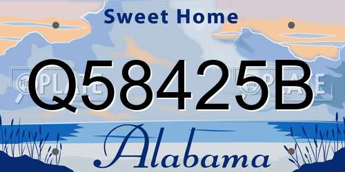 Q58425B Alabama License Plate
