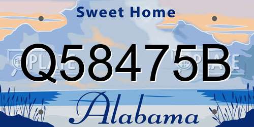 Q58475B Alabama License Plate